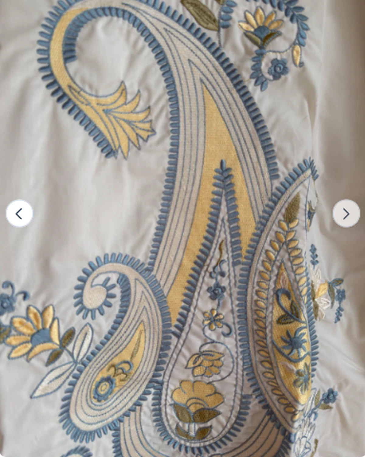 Cream Embroidered Paisley Kurti – Cotton One Piece for Women